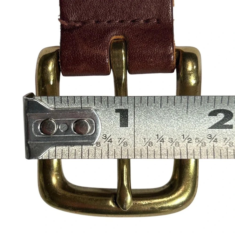 VTG Cherokee Brown Braided Genuine Leather Belt Brass Buckle Medium Up to 38